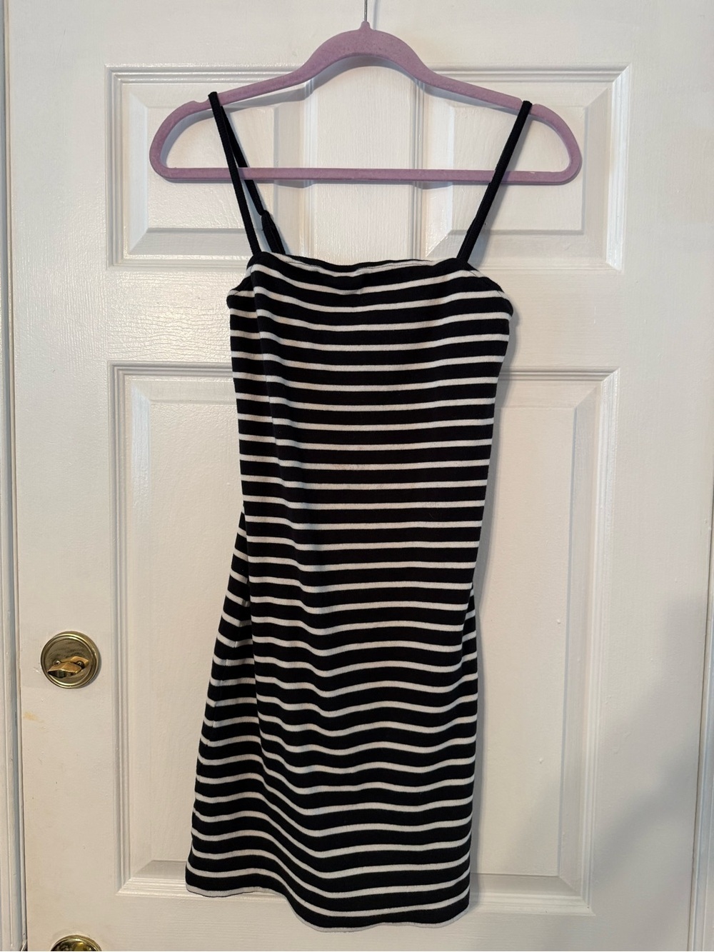 bp Black and White Striped Mini Dress